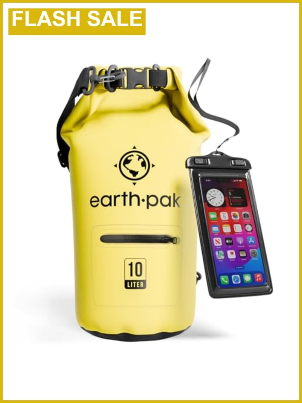 Waterproof Dry Bag Backpack 500D PVC Roll Top Zippered Pocket IPX8 Phone Case